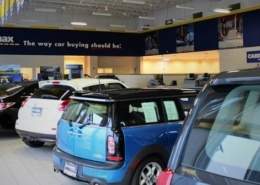 The inside of a CarMax Dealership.